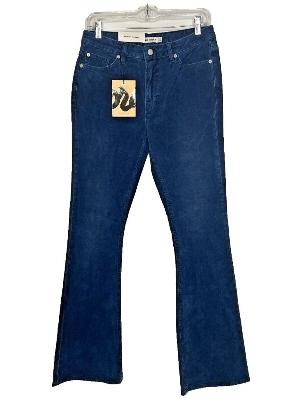 The Cords & Co Hip Corduroy Flare Jeans 29 x 32 Indigo Blue Mid Rise Slim Fit
